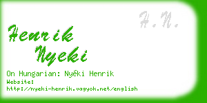 henrik nyeki business card
